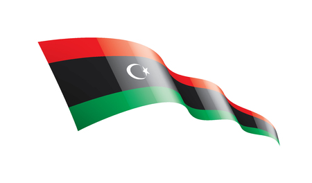 Libya national flag, vector illustration on a white backgroundのイラスト素材