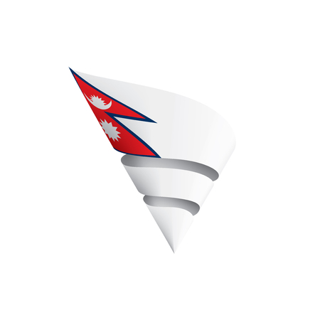 Nepal national flag, vector illustration on a white backgroundのイラスト素材
