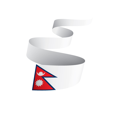 Nepal national flag, vector illustration on a white backgroundのイラスト素材