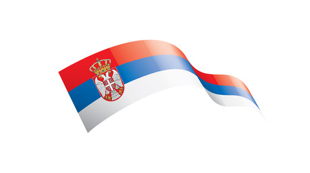 Serbia national flag, vector illustration on a white backgroundのイラスト素材