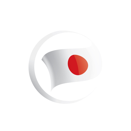 Japan national flag, vector illustration on a white backgroundのイラスト素材