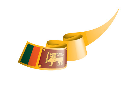Sri Lanka national flag, vector illustration on a white backgroundのイラスト素材