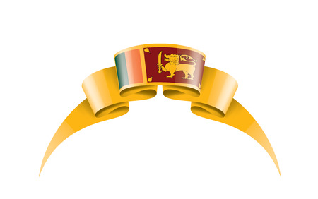 Sri Lanka national flag, vector illustration on a white backgroundのイラスト素材