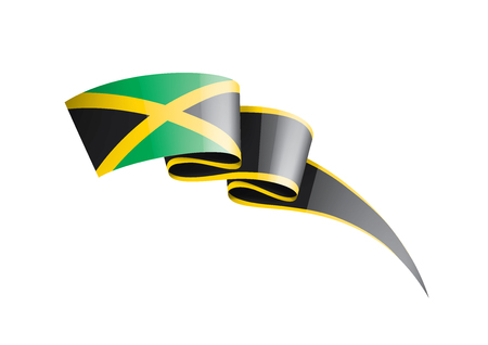 Jamaica national flag, vector illustration on a white backgroundのイラスト素材