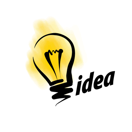 Icon of light bulb with concept ideas. Vector illustrationのイラスト素材