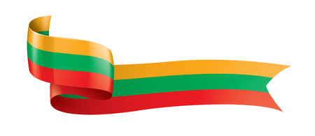 Lithuania flag, vector illustration on a white backgroundのイラスト素材
