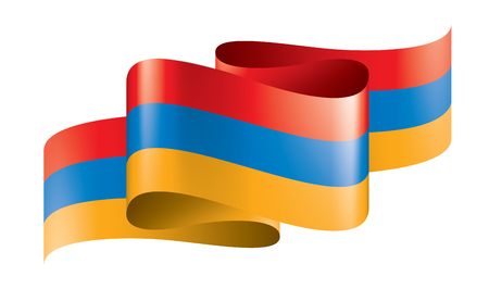 Armenia flag, vector illustration on a white background.のイラスト素材