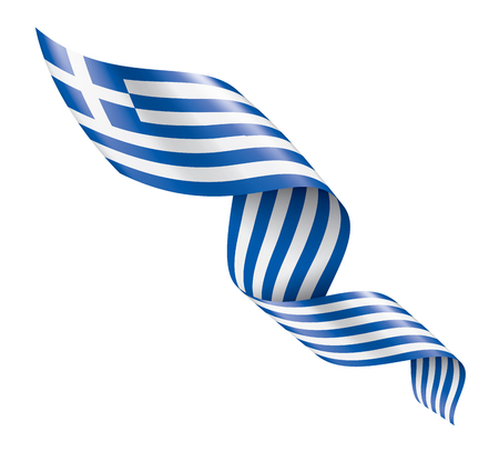 Greece flag, vector illustration on a white backgroundのイラスト素材