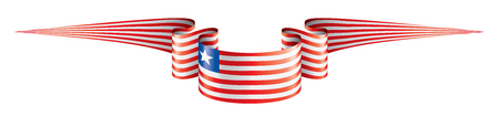 Liberia flag, vector illustration on a white backgroundのイラスト素材