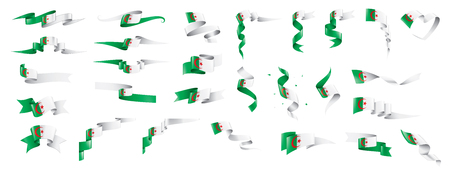 Algeria flag, vector illustration on a white background,のイラスト素材