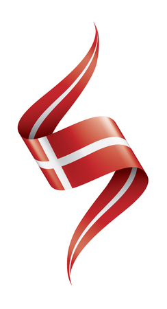 Denmark national flag, vector illustration on a white backgroundのイラスト素材