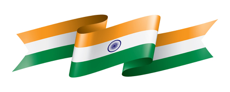 India national flag, vector illustration on a white backgroundのイラスト素材