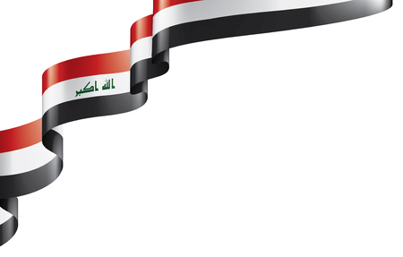 Iraqi flag, vector illustration on a white backgroundのイラスト素材