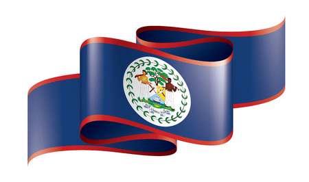 Belize national flag, vector illustration on a white backgroundのイラスト素材
