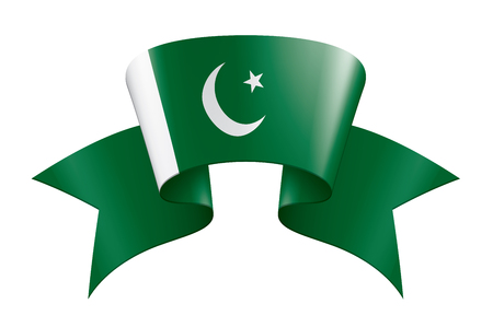 Pakistan flag, vector illustration on a white backgroundのイラスト素材