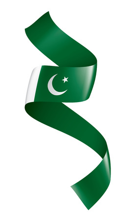 Pakistan flag, vector illustration on a white backgroundのイラスト素材