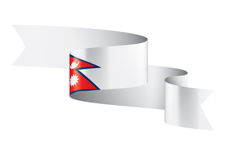 Nepal national flag, vector illustration on a white backgroundのイラスト素材