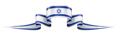 Israel national flag, vector illustration on a white backgroundのイラスト素材