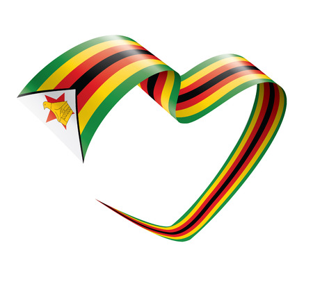 Zimbabwe national flag, vector illustration on a white backgroundのイラスト素材