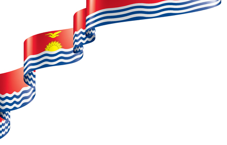 Kiribati national flag, vector illustration on a white backgroundのイラスト素材