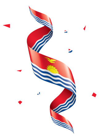 Kiribati national flag, vector illustration on a white backgroundのイラスト素材