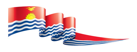 Kiribati national flag, vector illustration on a white backgroundのイラスト素材