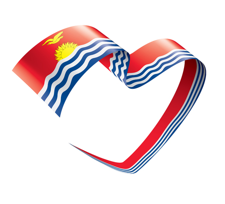 Kiribati national flag, vector illustration on a white backgroundのイラスト素材