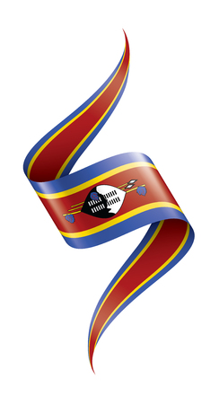 Swaziland national flag, vector illustration on a white backgroundのイラスト素材