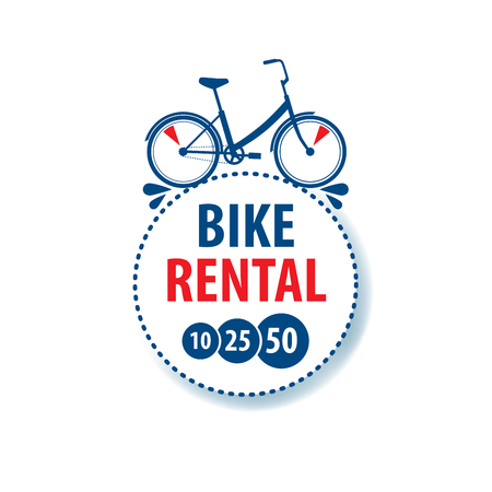 Logo for Bicycle rental. Vector illustration on white backgroundのイラスト素材