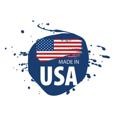 USA flag, vector illustration on a white background.のイラスト素材