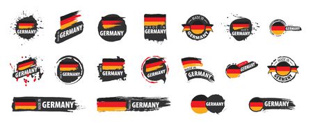 Germany flag, vector illustration on a white backgroundのイラスト素材