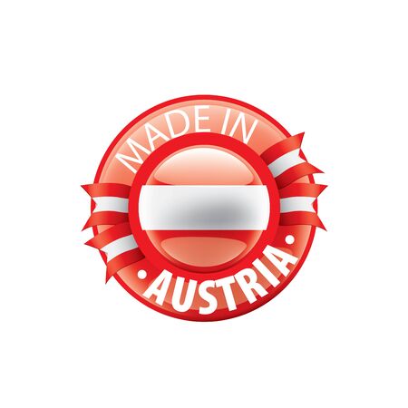 Austria flag, vector illustration on a white backgroundのイラスト素材