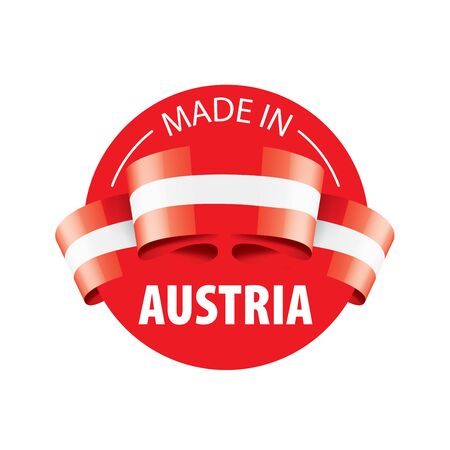 Austria flag, vector illustration on a white backgroundのイラスト素材