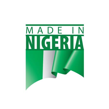 Nigeria flag, vector illustration on a white background.のイラスト素材