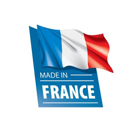 France flag, vector illustration on a white backgroundのイラスト素材