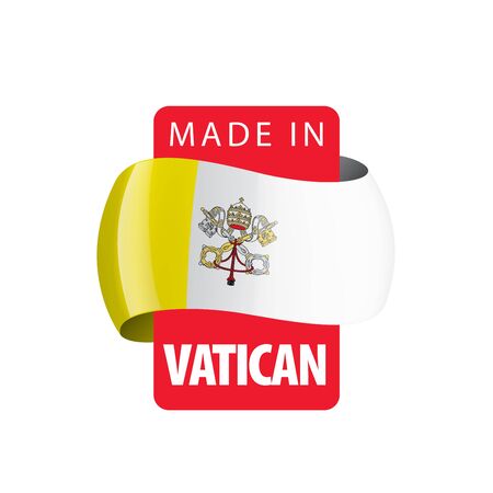 Vatican flag, vector illustration on a white backgroundのイラスト素材