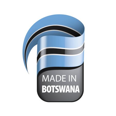Botswana flag, vector illustration on a white backgroundのイラスト素材