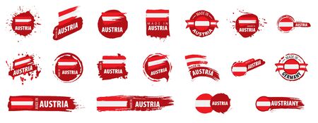 Austria flag, vector illustration on a white backgroundのイラスト素材