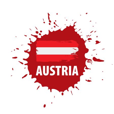 Austria flag, vector illustration on a white backgroundのイラスト素材