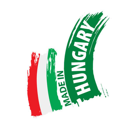 Hungary flag, vector illustration on a white backgroundのイラスト素材