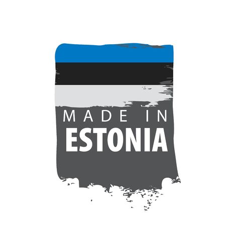 Estonia flag, vector illustration on a white background.のイラスト素材