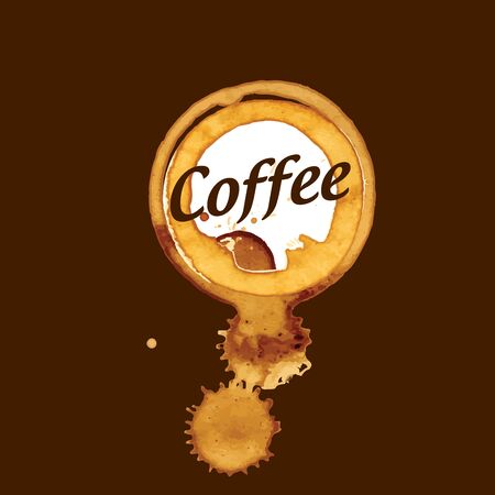 Coffee splatter. Vector illustration on brown backgroundのイラスト素材