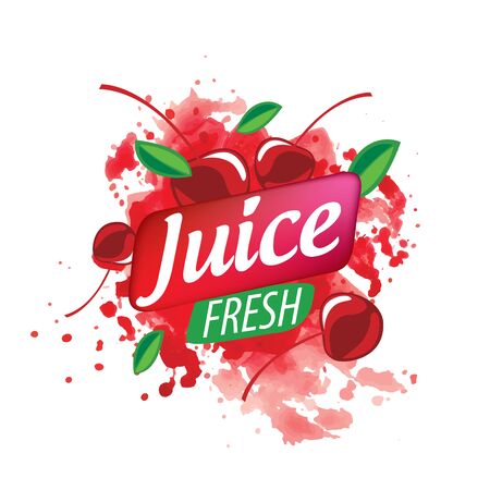 Vector   splashes of cherry juice on white background