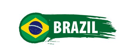 Brazil flag, vector illustration on a white backgroundのイラスト素材