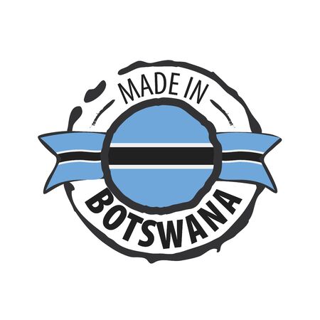 Botswana flag, vector illustration on a white backgroundのイラスト素材