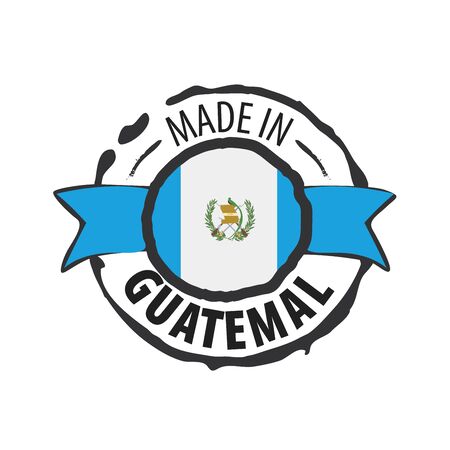 Guatemala national flag, vector illustration on a white backgroundのイラスト素材