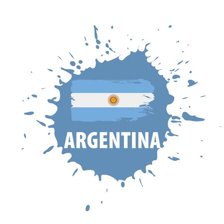 Argentina flag, vector illustration on a white backgroundのイラスト素材