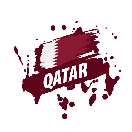 Qatar flag, vector illustration on a white backgroundのイラスト素材