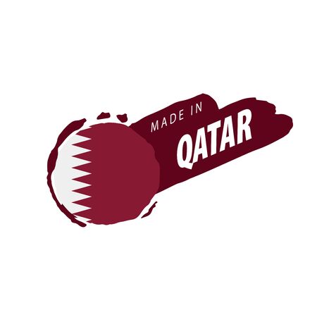 Qatar flag, vector illustration on a white backgroundのイラスト素材