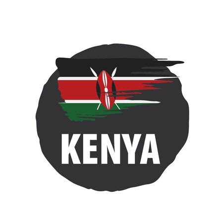 Kenya flag, vector illustration on a white backgroundのイラスト素材
